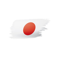 Japan flag, vector illustration on a white background.