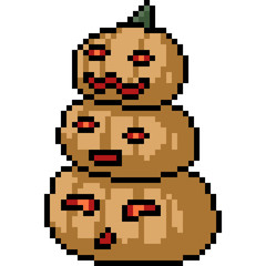 vector pixel art pumpkin stack