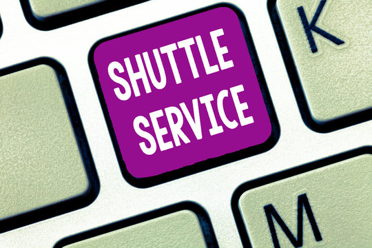 Text sign showing Shuttle Service. Conceptual photo vehicles like buses travel frequently between two places.