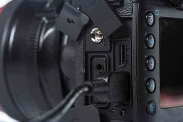 Fototapeta na wymiar Closeup view of digital camera