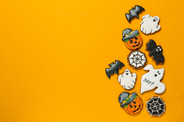Halloween concept with cookies