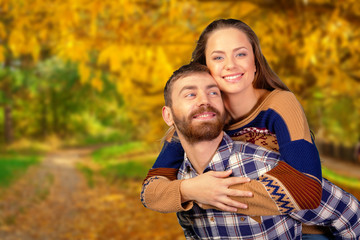 Fototapeta premium Young coupe in park.