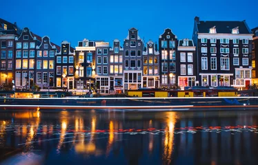 Foto op Plexiglas Amsterdam at night © David Khelashvili