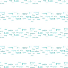 Obraz premium Watercolor sea life pattern