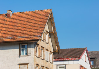 Roofs of traditional houses in central Europe