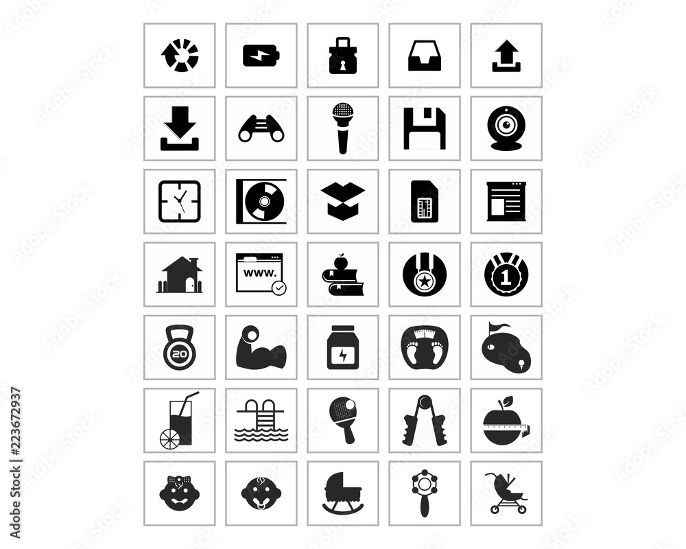 Canvas Prints variation mixed symbol image vector icon logo symbol set