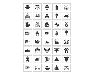 variation mixed black toy playing image vector icon logo symbol set