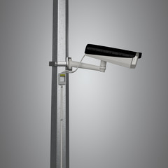 Street security cctv camera isolated on a background - 3d rendering