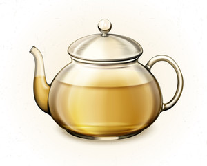 Tea in glass teacup