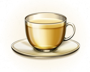 Glass cup tea