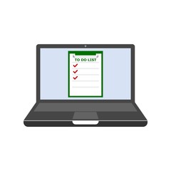 Laptop and To Do List, To Do List on laptop screen