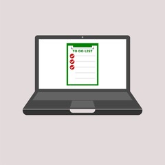 Laptop and To Do List, To Do List on laptop screen