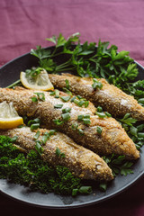 Fried fish in a plate