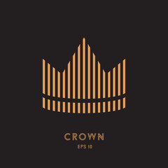 Modern simple crown icon. Line design, vector illustration EPS 10