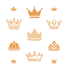 Set of crowns icon. Vector illustration on white background