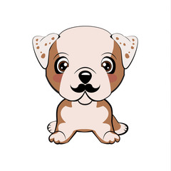 Icon dog breed dog. The puppy has a curvy mustache