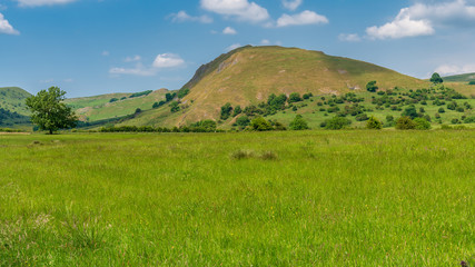 Fototapeta premium Peak District landscape with Chrome Hill, near Hollinsclough in the East Midlands, Derbyshire, England, UK