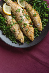 Fried fish in a plate