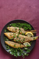Fried fish in a plate