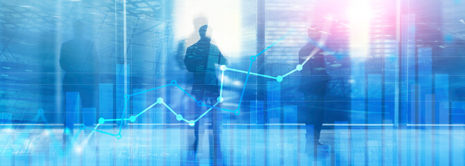 Financial growth graph. Sales increase, marketing strategy concept.