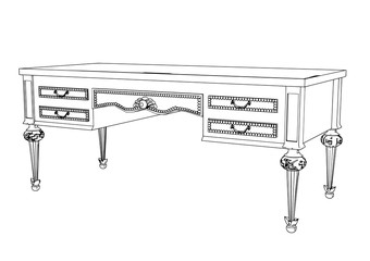 sketch of a desk vector