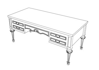 sketch of a desk vector