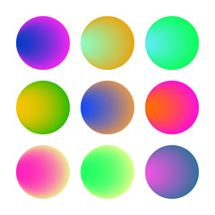 Trendy soft color round gradient set.