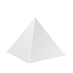 White pyramid mockup. 3d template