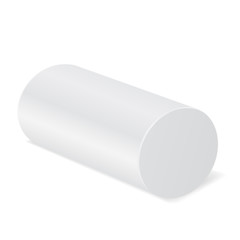 White cylinder mockup. 3d template