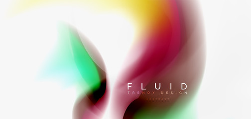 Color flowing wave, trendy liquid design template