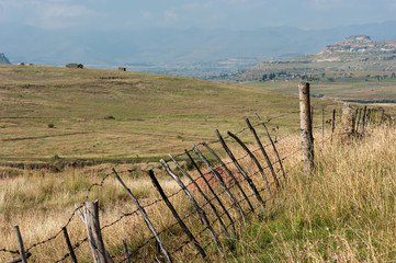 Fototapeta na wymiar Rural fence Lesotho