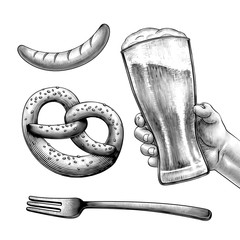 Engraved style beer festival symbol