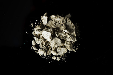 the texture of eye shadow And a black background