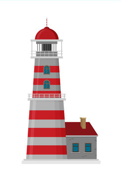 Flat vector lighthouse