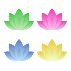 Fototapeta na wymiar Lotus Icon Set on White Background. Vector