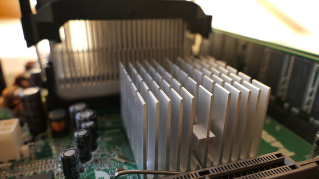 View of the northbridge of a Computer Mainboard