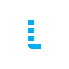 Vector Logo Letter L Blue Stripes