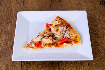 Pizza with beef and onion