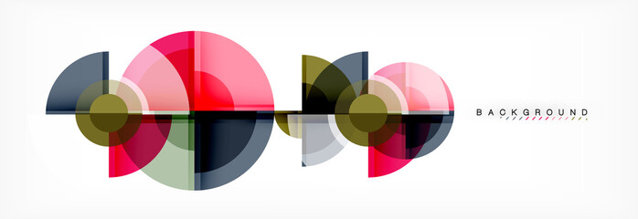 Obraz premium Abstract background - multicolored circles, trendy minimal geometric design