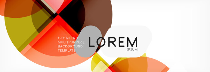Abstract background - multicolored circles, trendy minimal geometric design