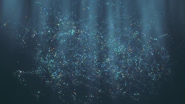 animation for the black friday event, futuristic style, text made with particles and a plexus (3d render)