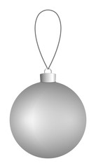 Light gray Christmas ball hanging on a thread. Vector EPS 10