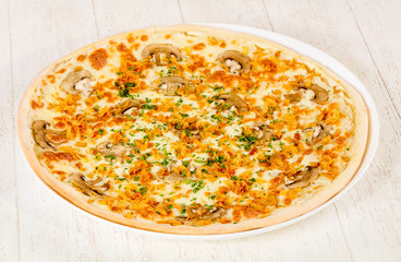 Pizza with mushrooms