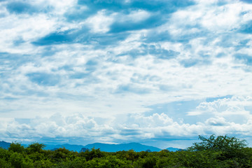 The beauty of the sky with clouds, and the sun.