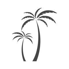 Naklejka premium Silhouette palm tree, Palm tree icon 