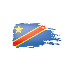 Democratic Republic of the Congo flag, vector illustration on a white background.