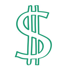 Handgezeichnetes Dollar-Symbol in grün