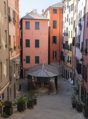 square in Genova with a washouse between the