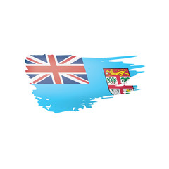 Fototapeta premium Fiji flag, vector illustration on a white background.