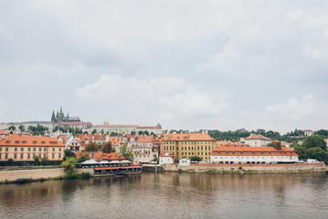 Obraz premium beautiful Vltava river and architecture in prague, czech republic